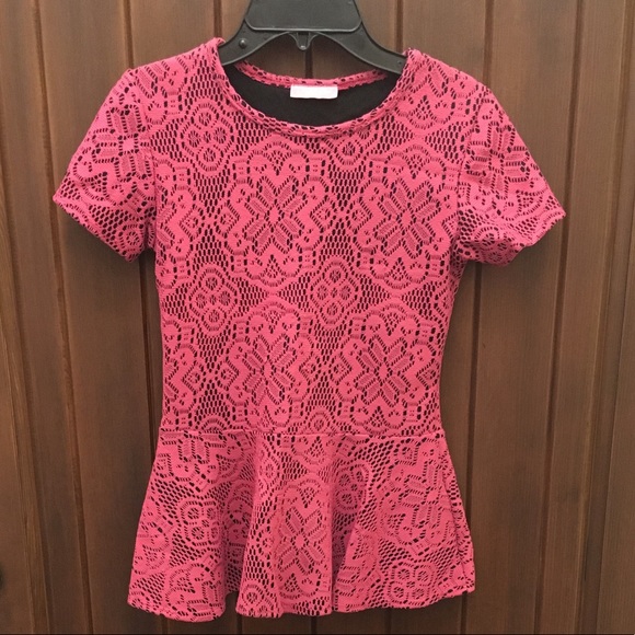 Pink Peplum Top - Picture 2 of 4